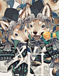 とびはち/动物狂想曲 西洋与和风的精致细节|插画分享