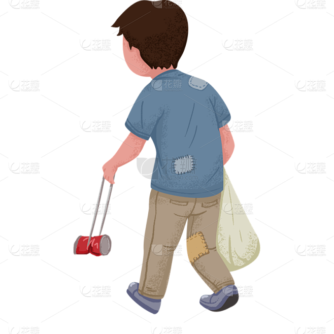 卡通画-贫困人物元素