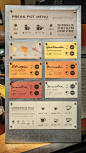 Sweeeet coffee shop menu. Color coordination is awesome. coffee menu - magnets on metal.