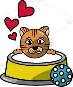 可爱的,猫,球,宠物食盘,牛奶瓶,玩具,宠物,分离着色,食品,图像