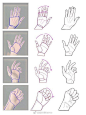 手绘动漫速写人物手部画法，可以先按图片方法画出手掌和手指的走向线条，再加粗即可。
#手绘# 手绘教程超话 #手绘教程# #绘画教程# #绘画# ​​​​
