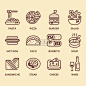 食品,图标集,玉米饼,三明治,意大利面正版矢量图素材
