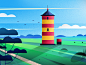 Pilsum Lighthouse_Germany green design nature art illustration lighthouse