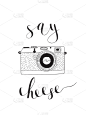 奶酪,文字,相机,手,可爱的,古老的,技术,说话,摄影