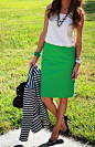 15 Of The Best Summer Outfits For Work  Shirt -Anne Taylor Skirt - JC Penny Jacket - Marshalls