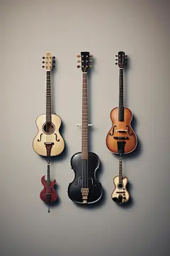 时尚流行古典乐器组合摆放模型元素