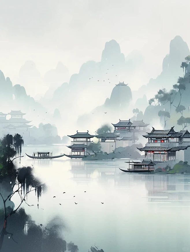 国风壁纸｜天青色等烟雨 而我在等你-花瓣网