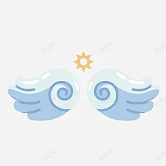 扁平天使翅膀矢量图 页面网页 平面电商 创意素材