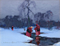 乌克兰画家Stepan Kolesnikov (1879-1955)风景油画作品