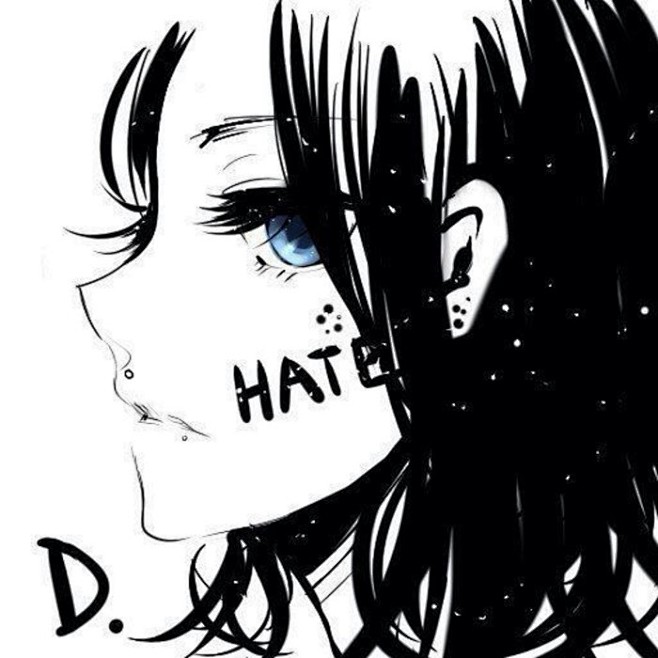 黑白头像二次元女动漫女生头像