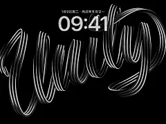 苹果系统自带壁纸•英文艺术字•黑