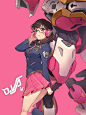 #守望先锋#“青春校园”D.Va 和 “夏日蜜糖”小美 同人图。twi:eitograph ​​​​