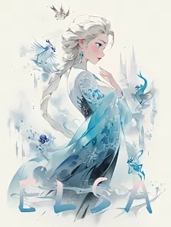 ✨水墨风爱莎丨大家喜欢这个风格的爱莎吗？ - 小红书