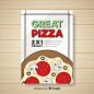 Muestra folleto pizza dibujos animados