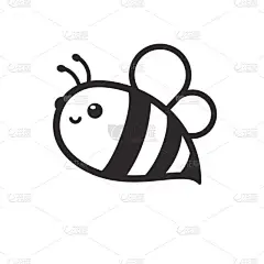 可爱的小蜜蜂笑着用蜂蜜装饰甜点