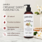 Amazon.com: PURA D'OR 16 盎司有机甜杏仁油 - 100% 纯天然 USDA 认证的冷压载体油 DIY 美容 - 不油腻、无香味、无己烷保湿霜和按摩油 - 适用于头发和皮肤 : 健康和家居用品