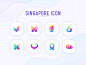 Singapopre Icon dashboard color blocks fish plants butterfly bivariate map praise logo design graphic web design android ios visual design hiwow cards uidesign icons