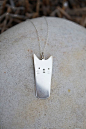 hello kitty pendant cat necklace sterling silver by LolaAndCash, $40.00: 