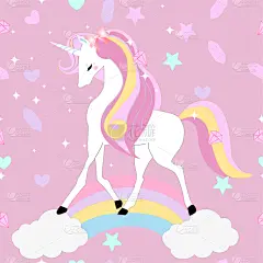 可爱的,独角兽,粉色背景,风,肖像,壁纸,蒲公英,自然美,小的,动物