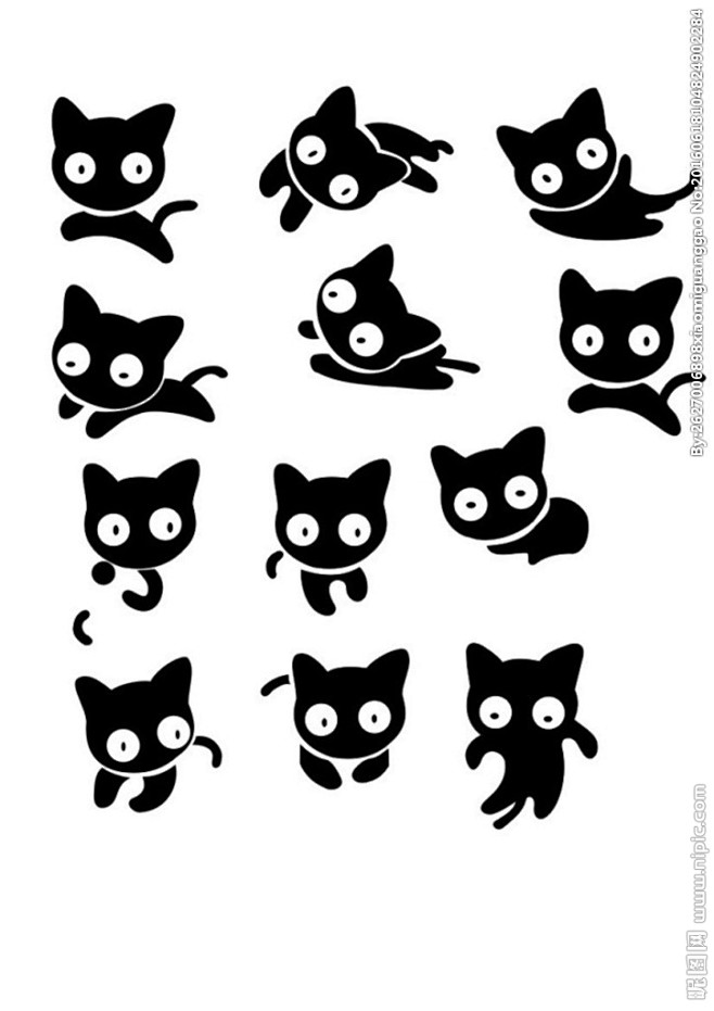 小猫猫 剪影 卡通猫