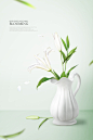 苏醒玫瑰浅蓝背景花卉绿植鲜花主题海报PSD素材