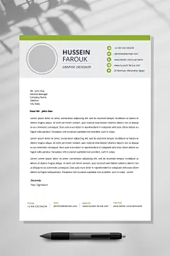 绿色简约英文简历WORD-众图网