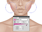 Adding pink blush to the cheeks using a transparent radial gradient.