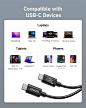 Amazon.com: Anker 515 USB 4 数据线 3.3 英尺(约 1.0 米),支持 8K 高清显示屏,40 Gbps 数据传输,240W 充电 USB C 至 USB C 数据线,适用于 iPhone 15Pro/15ProMax/15/15Plus,Type-C 笔记本电脑,集线器,D。 ockockockocking等等 : 电子