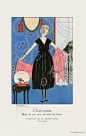 极其罕见的装饰艺术时期法国时尚杂志《La Guirlande》中的插画。《La Guirlande》由意大利艺术家Umberto Brunelleschi主办，从1919年到1920年共发行11期，800份，杂志集合了一大批当时最著名的艺术家们令人惊艳的装饰艺术风格插画作品。 ​​​​