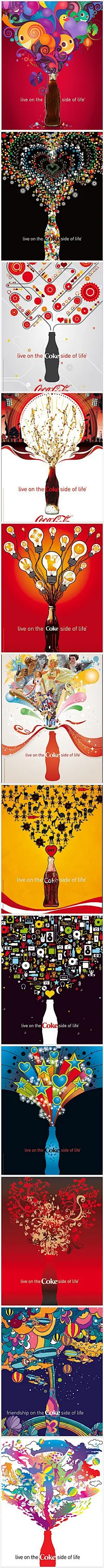 视觉日刊：可口可乐“请把世界喷出来”系列插画设计。