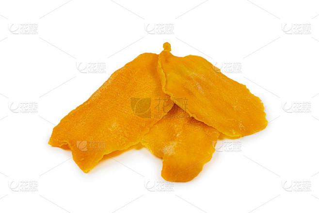 美味的糖芒果片背景。前视图。