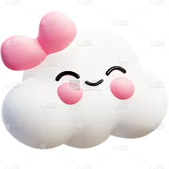 气象系列3D可爱卡通拟人云朵贴纸