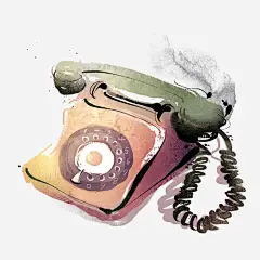 手绘彩色电话机高清素材 复古 彩色 怀旧 手绘 旧时光 电话机 免抠png 设计图片 免费下载