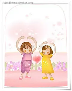 比着爱心姿势的小孩子时尚矢量人物插画AI|绘画设计|角色|卡通人物|卡通人物图片|漫画人物|人物插画|人物素材|人物图片|矢量人物|矢量图|手绘人物|水彩