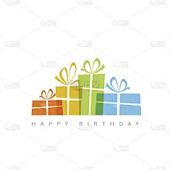 生日快乐矢量插图与礼物