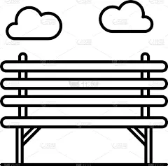 木制,轮廓,计算机图标,高雅,公园长椅,华丽的,长椅,厚木板,公园,坐