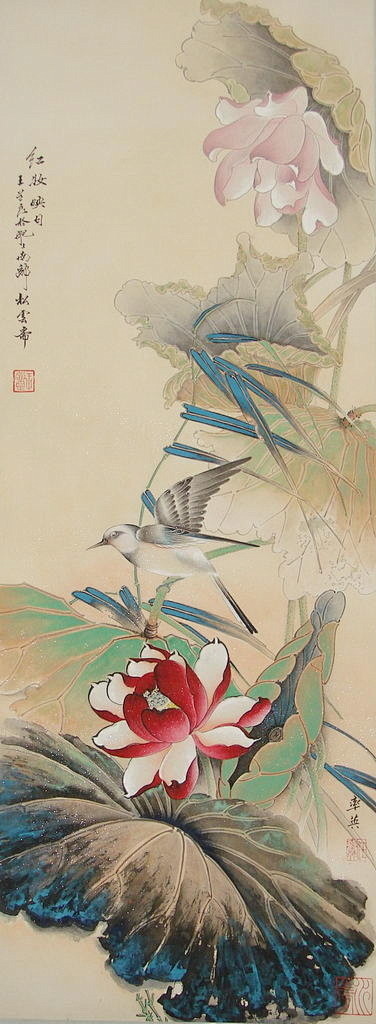 国画大师王道良的工笔花鸟画，国色天香，意...