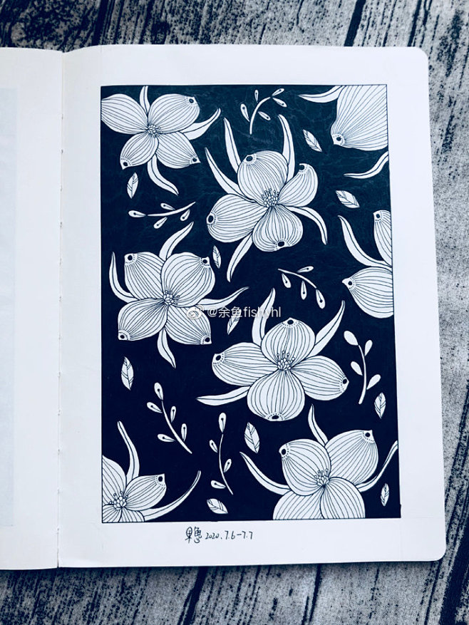 黑白装饰画线描