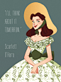 Scarlett O'Hara Green Dress, Elora Lyda : Just saw Gone With the Wind and I couldn't resist drawing Miss Scarlett ;)