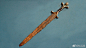 #冷兵器# 凯尔特人头形铜柄匕首复原品，通长51.4厘米，全重873克。其原型类似图7的这柄，时代约为公元前2世纪到公元前后。人头形铜柄在凯尔特短兵器（短剑和匕首）中颇为常见，其整体由青铜铸造而成，底端的剑首部分为带有面孔的人头，可能跟凯尔特人崇尚猎头的风俗有关。 ​​​​