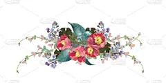 山茶花朵的花束