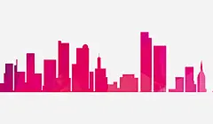 玫红城市影子_新图网 https://ixintu.com 创意 玫红 城市 影子 卡通 商务 封面 插图 海报 壁纸 彩色手绘