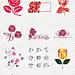 卡通手绘玫瑰花图案手绘月季玫瑰花水墨花卉PNG素材