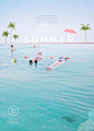夏季海边沙滩海浪海报PSD素材_平面素材_乐分享-设计共享素材平台