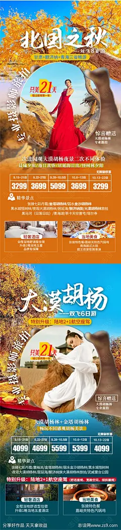 西北青甘额济纳旅游海报-源文件下载