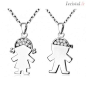 Pendentif argent 925 couple garçon&amp