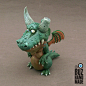 Green Hunter Dragon, Alessio Busanca : 100% polymer clay sculpture.<br/>5.5 inch high, 160 gr. weight. I made this guy for sale on my personal shop. Sell in Singapore