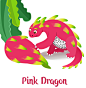 cartoon Character design  colorful dragon fruit Food  Mascot Packaging Tropical children Pitaya