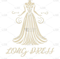 这个长裙雅致标志模板矢量文件是一个精心设计的标志，完美的任何时尚相关业务或品牌.