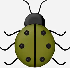 卡通手绘甲壳虫png免抠素材_新图网 https://ixintu.com 绿色 七星瓢虫 昆虫 六只脚